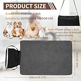 Adiwo Faltbare wasserdichte Haustier Decke, 100 x 70cm Camping Decke Hund Katze Mat Wärmende Hundedecke mit Tasche Hundebett Hundematte Hundedecken für Outdoor Innen Reisedecke für Haustier(Schwarz)