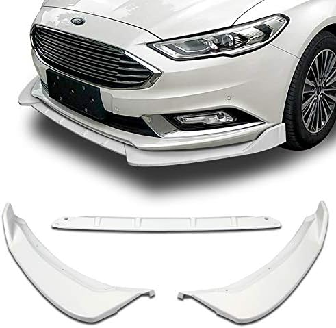 Front Bumper Lip fit for compatible with 2017-2018 Ford FusionMondeo, Front Bumper Lip Spoiler Air Chin Body Kit Splitter Painted Glossy White, (SPORT-Style)