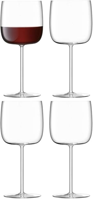 LSA Borough Wine Glass 450ml Clear | Set of 4 | Dishwasher Safe | BG13