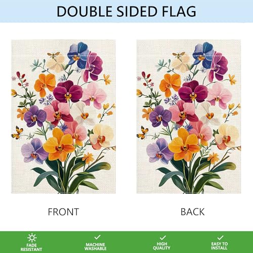Drapeau Phalaenopsis extérieur en textile premium double face - 7