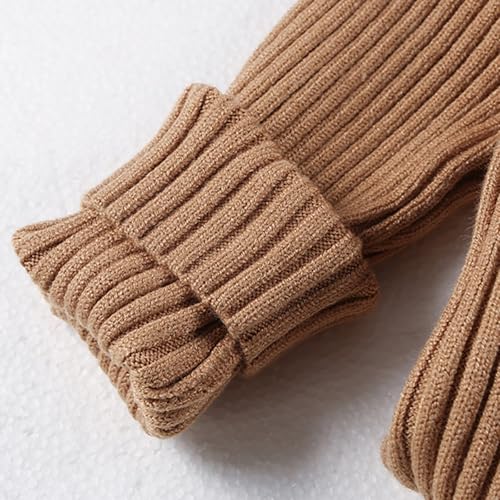 Boys Girls 2024 Winter Sweaters Oversized Turtleneck Long Sleeve Chunky Knitted Pullover High Neck Solid Tops2