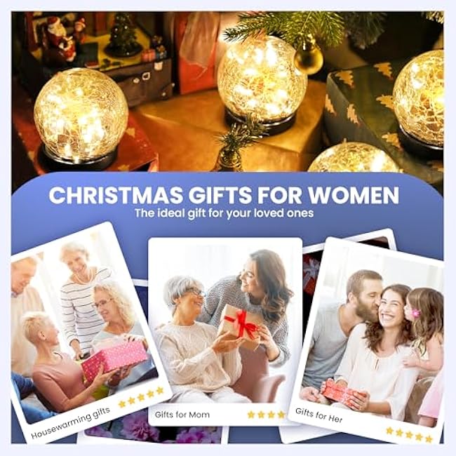 Solar Globe Lights Waterproof Solar Lights for Mom Women