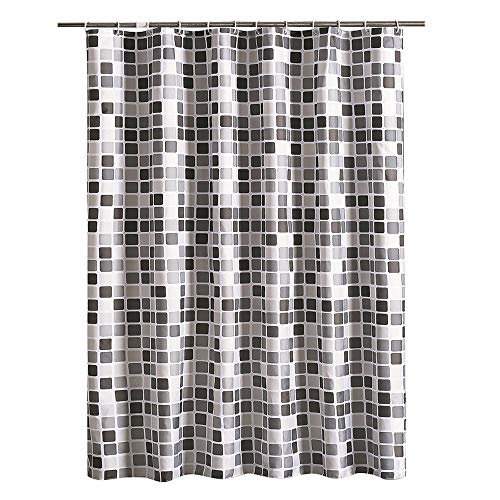 Rideau de douche anti-moisissure et antibactérien motif mosaïque