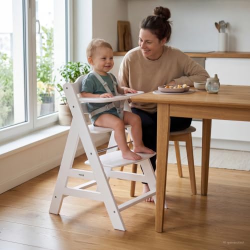 hauck Kinder Hochstuhl Alpha+, Mitwachsend ab 6 Monate, Buchenholz, Stabil & Sicher bis 90 kg, Inklusive 5-Punkt-Gurt… – Ansicht 2