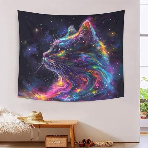 Tapisserie murale chat tissu 3D pour habiller un mur vide