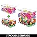 mDesign Plastic Stackable Toy Storage Bin Container Box with Hinge Lid for Organizing Living Room, Play Room, Bedroom, Nursery, Hold Blocks, Puzzles, Books, Lumiere Collection, Clear