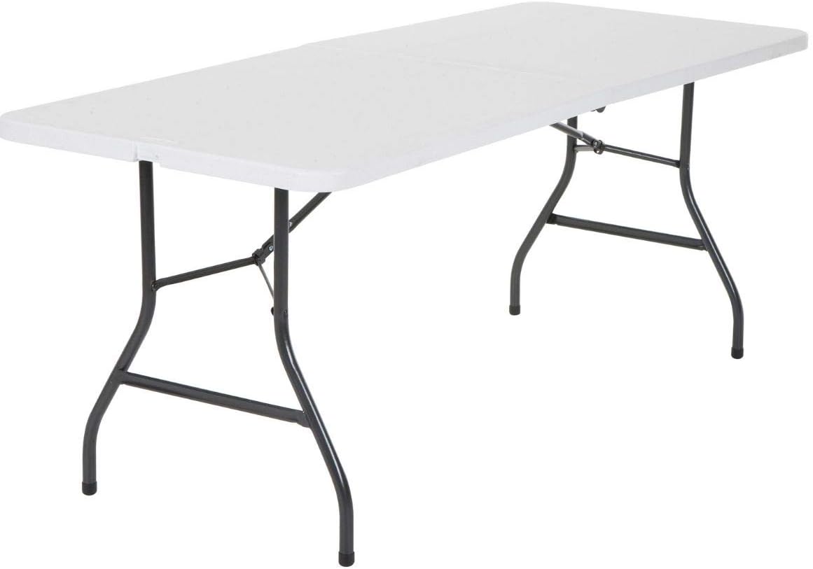 Cosco 6 Foot Centerfold Folding Table, White