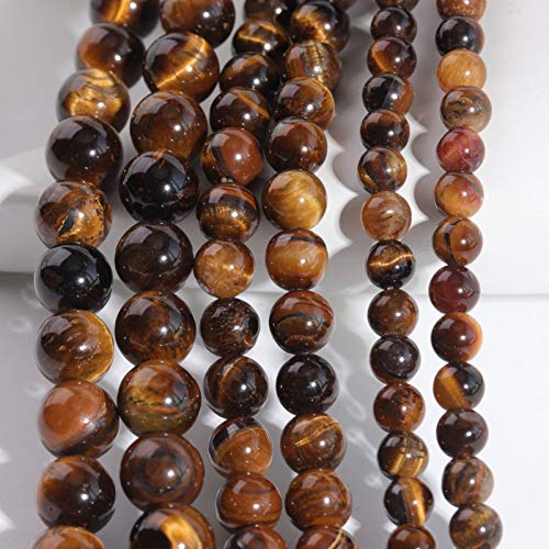 Image of Natural Stone Beads 6mm Yellow Tiger Eye Polished Round Smooth Agates Gemstone Beads for Jewelry Making 15 inch(Yellow Tiger Eye, 6mm)