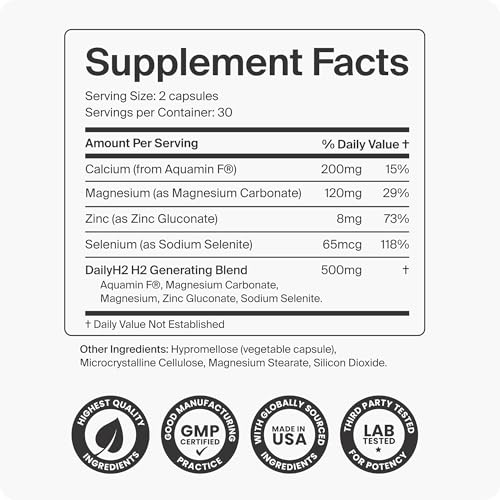 DailyH2 Molecular Hydrogen Capsules | Hydrogen Water Tablets Alternative | Easier than Hydrogen Water for Cellular Energy, Focus & Recovery | H2 for Brain, Gut & Mitochondrial Support | 60 Capsules - Image 3