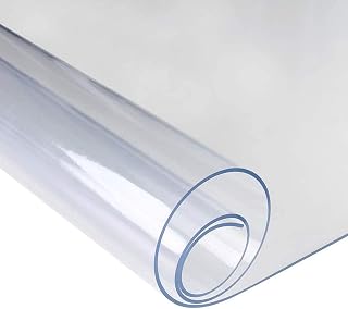 Heavy-Duty Premium Crystal-Clear PVC 1.6mm Vinyl Tablecloth Table Protector Waterproof Table Protector 120cm (3.94 FT) Wide (6 FT)