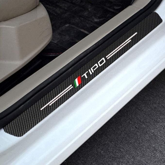 4 Pezzi Acciaio Inox Battitacco per Auto Sticker Protezione Davanzale