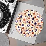 Psesaysky Horror Eyeball Record Slip Mat Anti Static Turntable Platter Mat Fits all 12