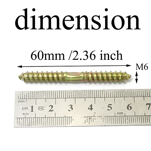 24 tornillos autorroscantes de doble punta M6x60mm miniatura 2