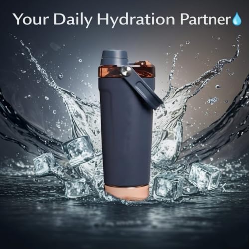 Image of Stainless Steel Protein Sport Shaker Bottle | LeakProof | Dark Grey| 600ml