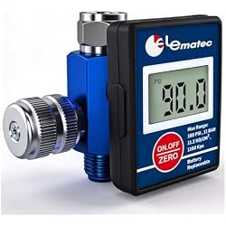 LE LEMATEC Digital Paint Gun Air Regulator with LED Gauge, 1/4 NPT | HVLP spray sprayer compatible, inline compressor mount, PSI display, tire inflation, DAR01B