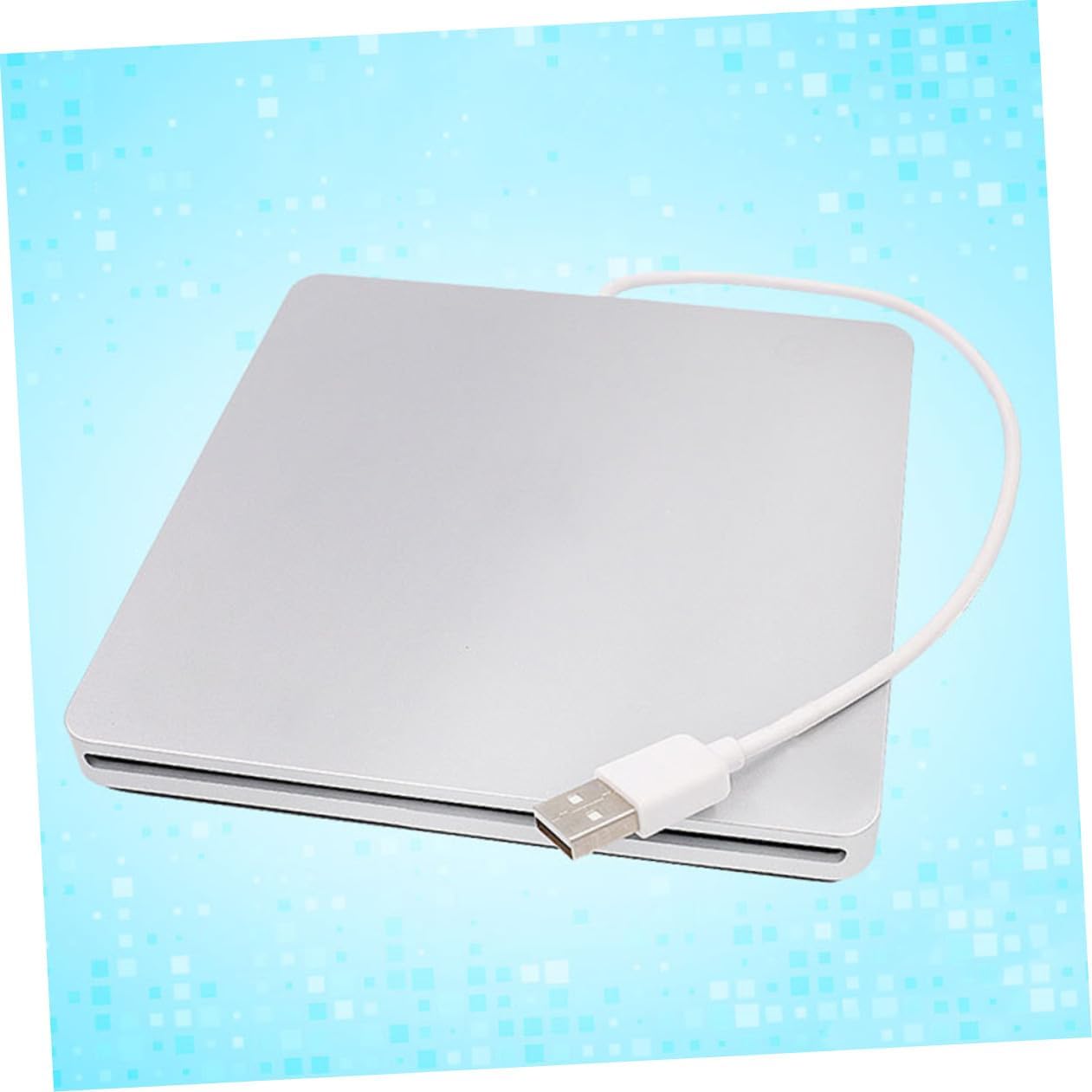 External USB CD DVD Rw Optical Drive Burner for Laptop PC Silver Portable USB DVD Player with Pop Up Tray Design No External Adapter Needed