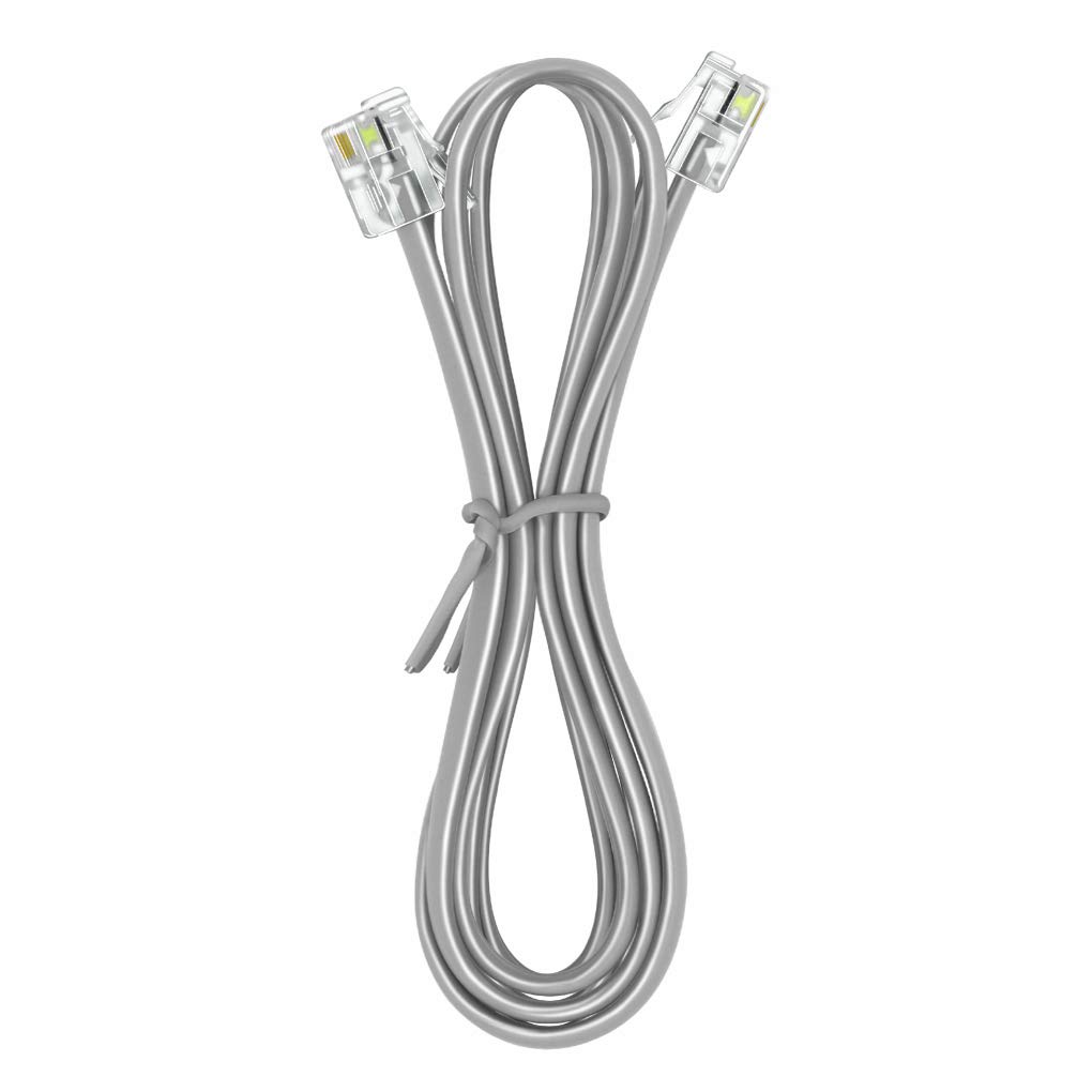 NECABLES Telefonkabel, 1,8 m, Telefonkabel, RJ11, 6P4C, Stecker auf Stecker, für Festnetztelefon und Fax, 1,8 m