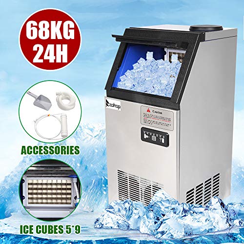 Fabricadora de hielo comercial acero inoxidable 495W 150lb/24h miniatura 6