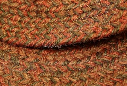 Image of THE HOME TALK Jute Braided Placemats|Side Table Mats|Best for Bed-Side Table,Center Table,Dining Table,Shelves|Home Decorators|Farm Mats (Orange, 33 cm Round, Set of 6)