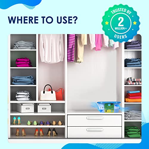 Image of BLU by Absorbia | Moisture Absorber with Activated Charcoal | Saver Pack of 6 (400ml each) | Dehumidifier for Small Storage Spaces | Fights Against Moisture, Mould, Fungus & Musty smells