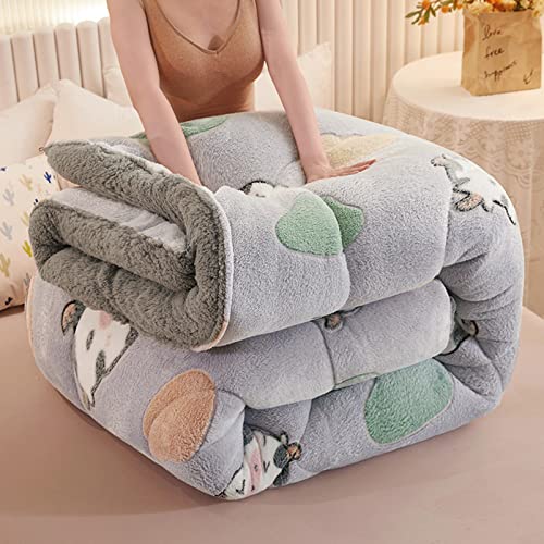 MHUQIA Edredón Invierno Terciopelo Cordero 150x200cm, Edredón Cálido de Terciopelo de Doble Cara