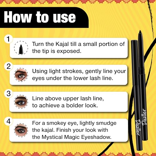 Image of Dazller Kreamy Kajal - Pack of 2, Blackest Black, 15 Hour Stay, Water-Resistant, Smudge-Proof, Creamy Matte Finish, 0.7g