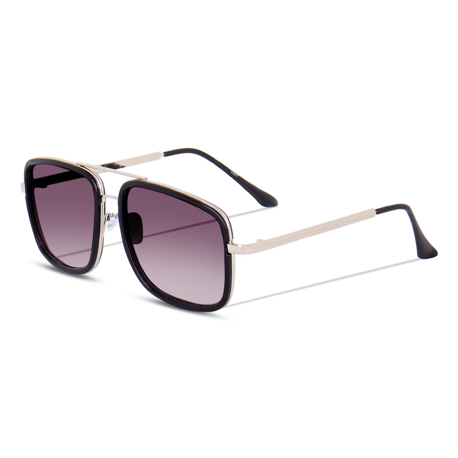 Desire Tony Stark Sunglasses Mens Square Fashion Oversized Metal Frame Sun Glasses Retro Clear Shades Men-image-30