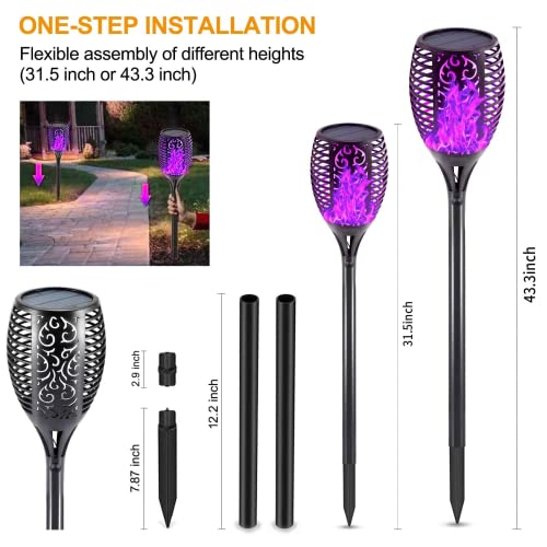Eoyizw Solar Lights Outdoor- 99Led Purple Solar Lights For Halloween Decorations Outside Lights, Solar Torch Light Landscape Decoration Solar Garden Lights For Yard Patio Garden #TOP2