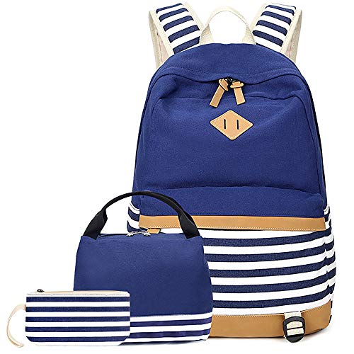 FEWOFJ Mochila Escolar Chicas Lona Vintage Backpack Canvas Casual   Bolsa del Almuerzo