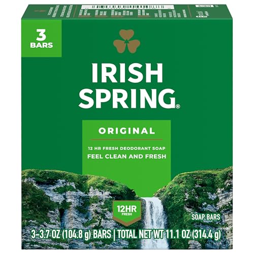 Irish Spring Bar Soap for Men, Original Clean, Smell Fresh and Clean for 12 Hours, Men Soap Bars for...