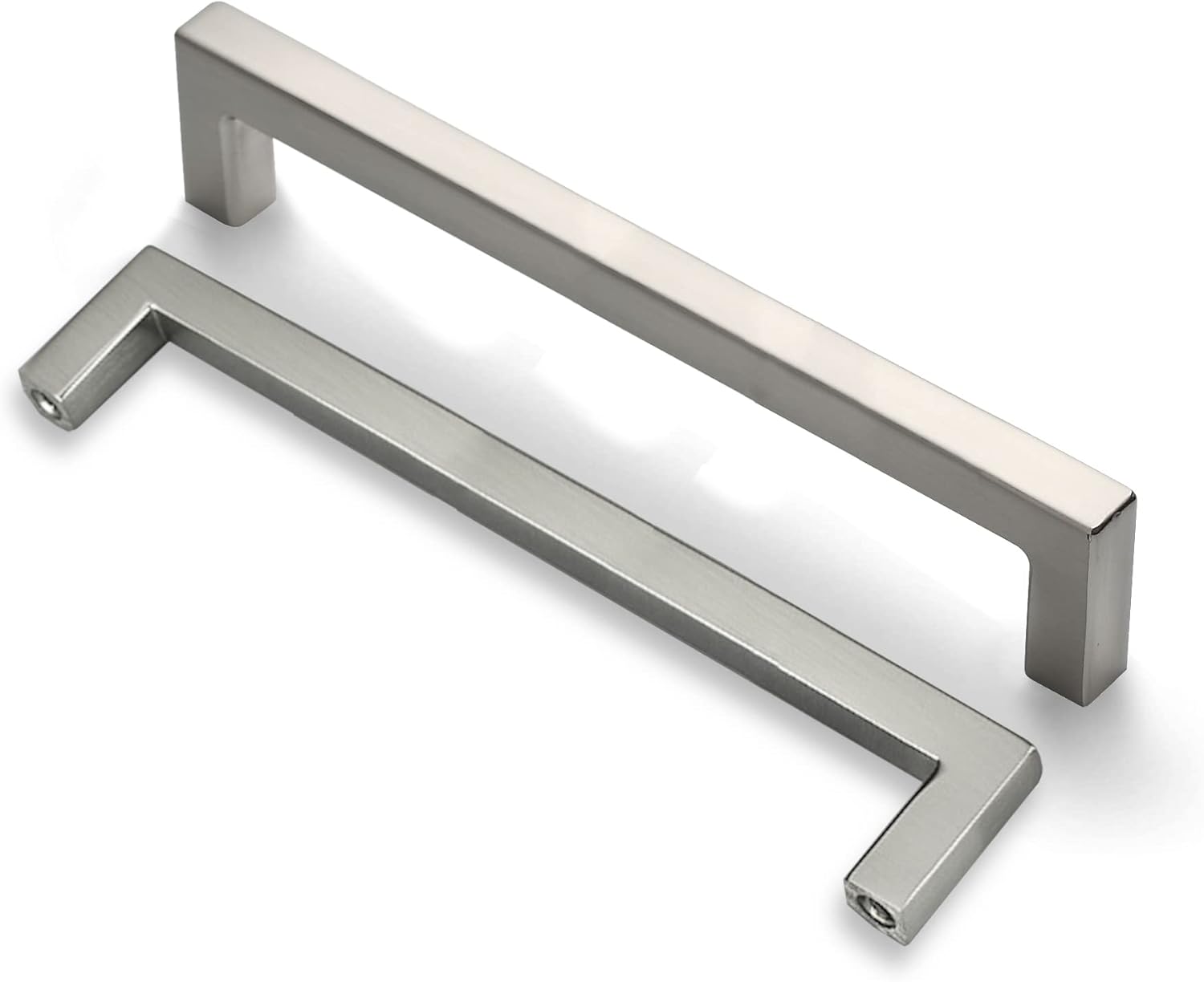 ANGSTROM 5-Pack Square Bar Pulls, Kitchen Cabinet Handle 6.3" (Brushed Nickel)