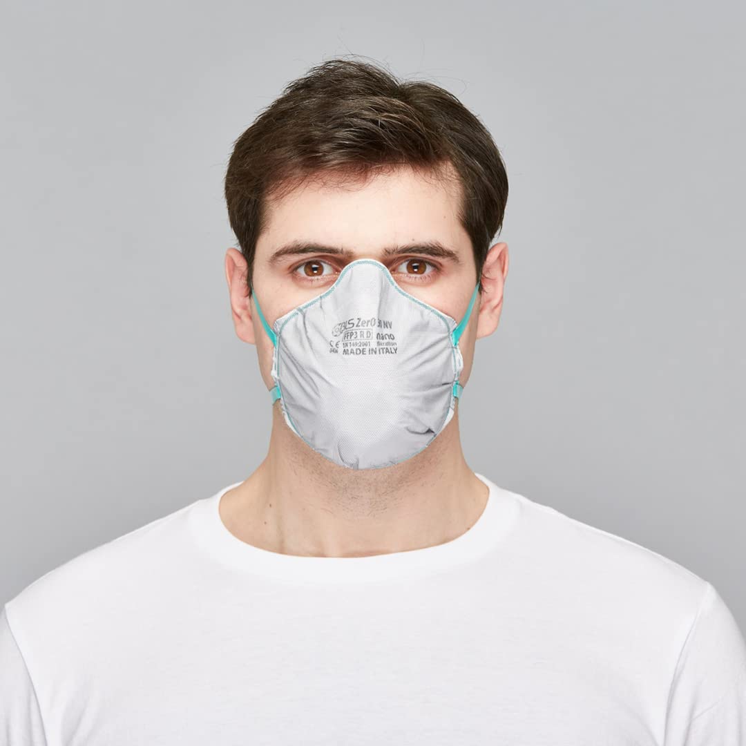 BLS 030 FFP3 NV |10 Mascherine FFP3 | Certificate CE | Senza Valvola | Facciali filtranti a coppa | usa e getta | Protezione respiratoria da sporco polvere e liquidi | Made in Italy confezione singola