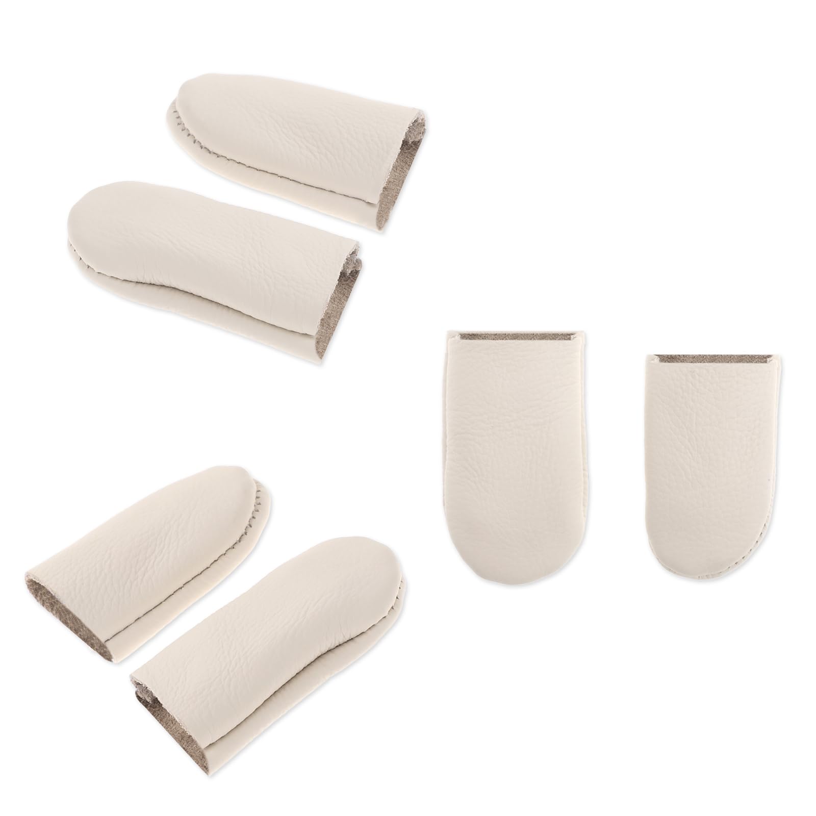 3 Pairs Leather Finger Cots Needle Felting Leather Finger Protector Thimble Guards Tools Embroidery Needlework Fingers Thumb Protector Needle Felting Supplies for Handmade Sewing Embroidery