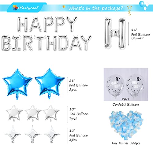 Ipartycool 50Pcs Party Birthday Balloons Kit, 3D Premium Reusable Aluminum Foil Letter Banner And Ecofriendly Big Star And Latex Balloons Set For Birthday Party Decorations And Supplies 2S-A #TOP2