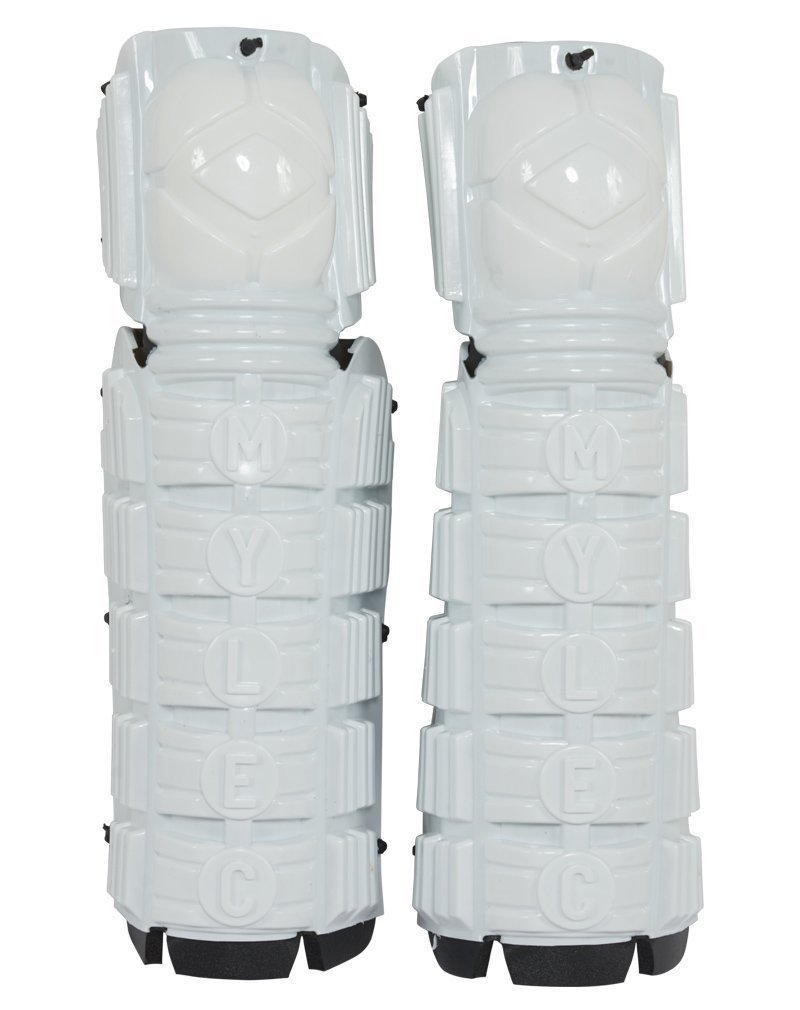 MyLec Street/DEK Shin Pad, Lightweight & Durable Hockey Accessories, Velcro Straps for Custom Fit, Hard Front Shells with Breathable Material, 3/8