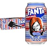 Fanta Fruit Punch Caffeine Free Soda Soft Drink, Chucky's Punch Halloween Edition, 12 fl. oz. cans, 12 pack