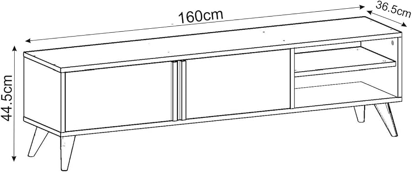 Benoit Cabinet, TV Stand with Shelf, Living Room TV Unit, Travertine