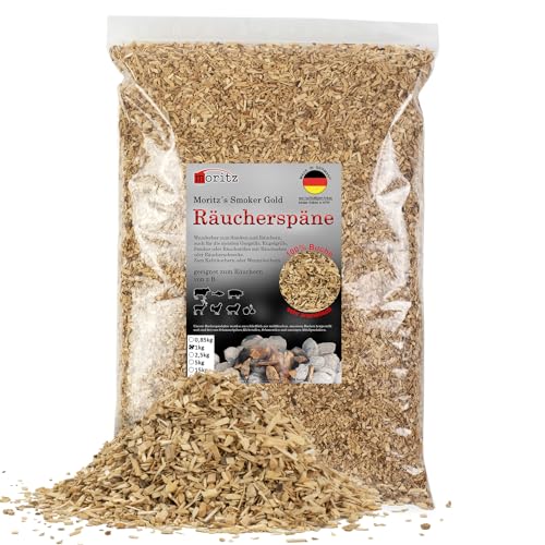 Moritz 1 kg de virutas de ahumar haya fina 0,75-2 mm para ahumar I ahumado en frío de pescado, carne, salchichas, queso, verduras, también para barbacoa, asado