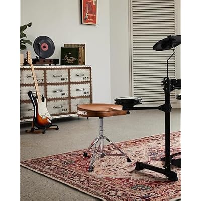 Donner DED-200X Electronic Drum Set, Electric Drum Kit with Quiet Mesh Pads and Donner Saddle Drum Throne, Height Adjustable Padded Seat Stool for Adults and Kids