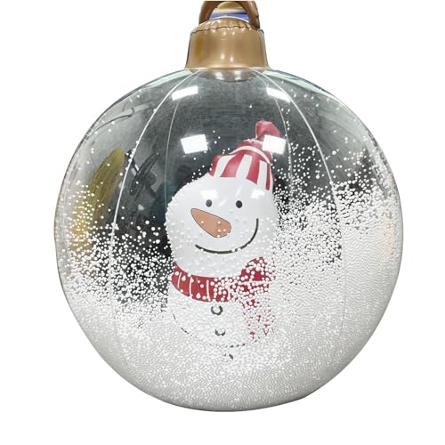 Bola de Navidad grande - Bola hinchable decorada de Navidad de 60 cm, adornos para bolas de Navidad | Decoración navideña gigante para exteriores con luces LED, grandes adornos con bolas de Navidad