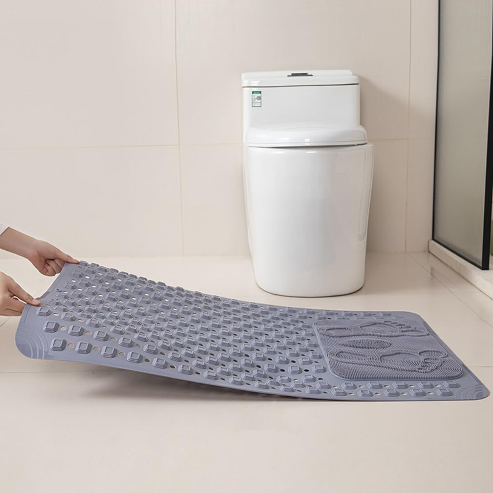 Sicherheit Antirutschmatte Für Dusche Mit Ablauflöchern, Weich-PVC Duschmatte rutschfest Mit Saugnäpfen, Robust Massage Badematte Für Nassbereiche -Schnell Trocknend,E,58x88cm/23x35in