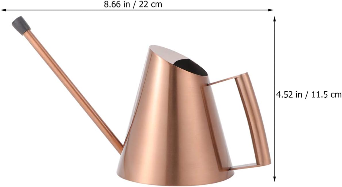 Yardwe Watering Can Stainless Steel Pot with Long Spout Small Size for Bonsai Indoors and Outdoors 400ml (Bronze)
