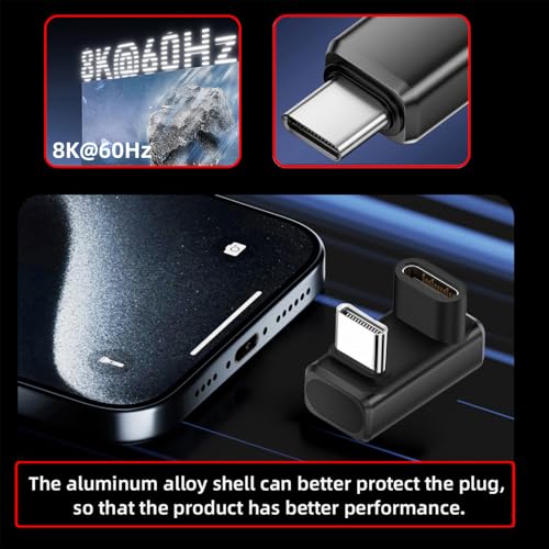 Xiwai USB5.0 80Gbps Male to Female High Speed Data USB-C Extension Adapter Opposite U Shape Back Angled with 240W 16K 8K 5K Compatible with USB4.0 Thunderbolt3/4/5 by xiwai - Used condition - Image 6
