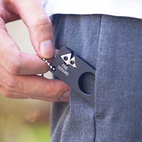 Miniatura 8 de Mini sacapuntas, sacapuntas portátil de bolsillo para piedra de esmeril, herramienta de afilado al aire libre con para salir de camping, senderismo,