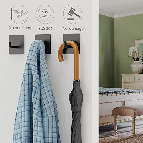 Homeasy Zelfklevende handdoekhaken, 5 stuks, zelfklevende handdoekhouder, kleefhaken, roestvrij staal, wandhaken, zonder… - Image 5