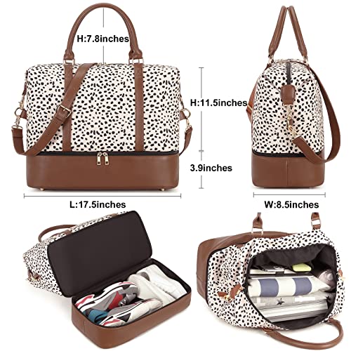image for BTOOP Womens Travel Weekender Bag Carry on Overnight Bag Canvas Luggag