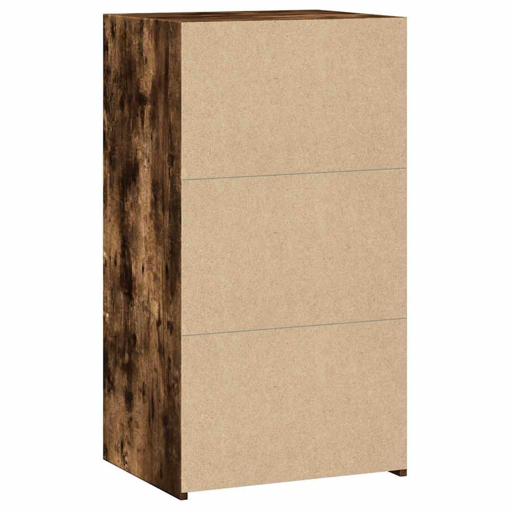 Credenza in rovere affumicato, 50 x 41 x 93 cm, comò in legno | Armadietto compatto con ampio spazio per soggiorno e corridoio. Superficie di facile manutenzione con elegante effetto legno.