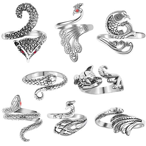 8 Pcs Adjustable Knitting Crochet Loop Ring Braided Knitting Ring Yarn Guide Finger Holder Knitting Thimble Ring Adjustable Colored Open Ring for Knitting Handmade Crafts, 8 Styles (2cm/ 0.79 Inch)