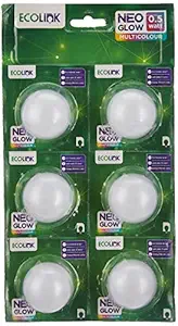 EcoLink NeoGlow 0.5-Watt Multicolour LED Bulb B22 Base Night Lamp (Pack of 12)