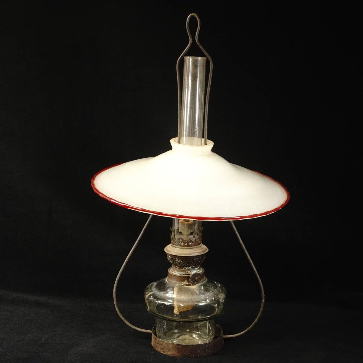 希少 明治期〜大正期 乳白硝子 吊り下げ ペンダント ランプ 希少 乳白